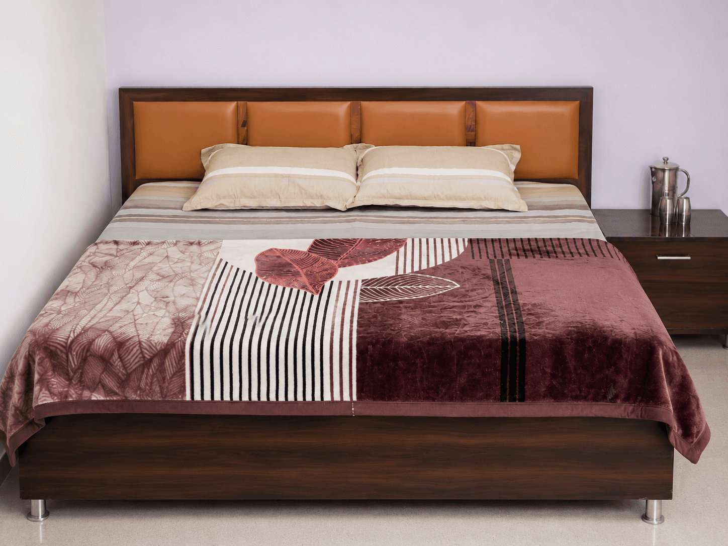 Standard Room bed and wash basin at Himgiri Home Stay